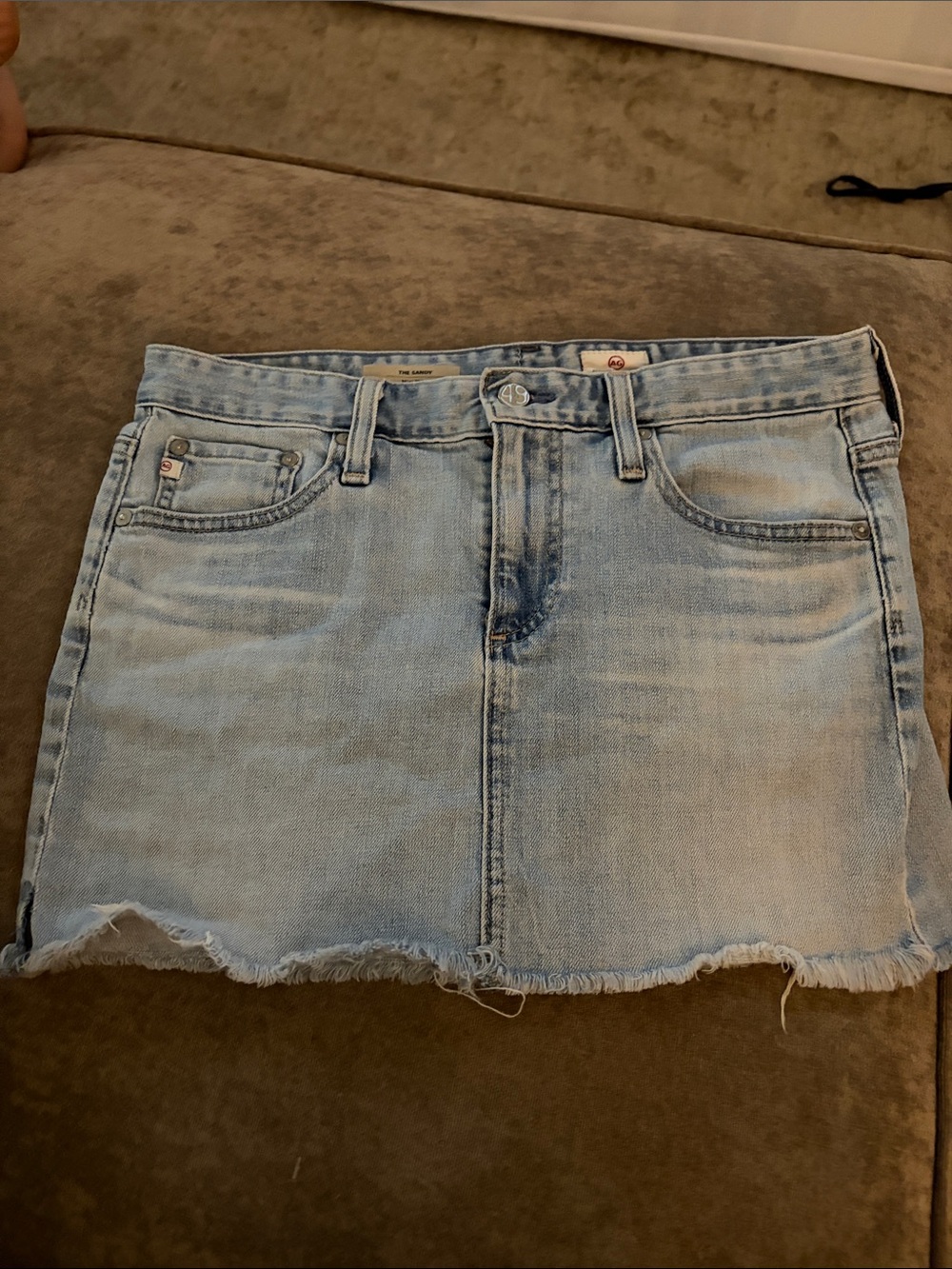 AG Light Wash Denim Mini Skirt - Women
